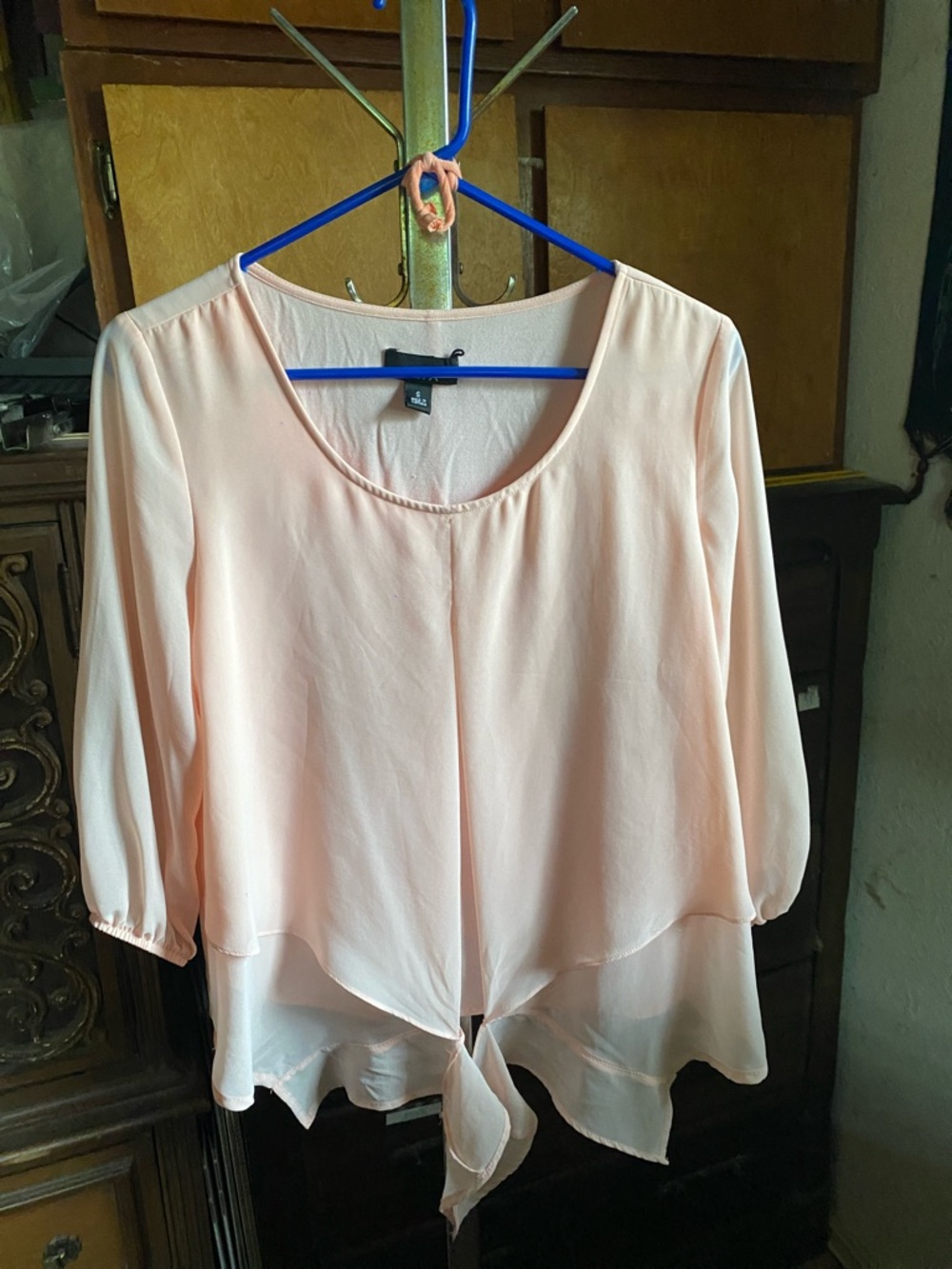 Alyx Peach Tie-Front Blouse